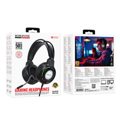 Borofone Gaming Headset — USB + 3.5mm, RGB, Noise-Reducing Mic